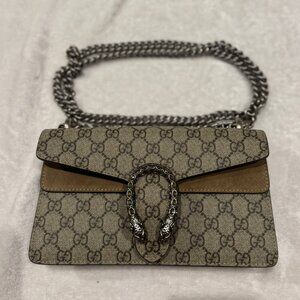 Gucci Dionysus GG Supreme Super Mini Bag with Chain Strap